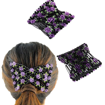 Accessories Stretchy Magic Beads Hair Combs Clips Elasticity Double Hair Comb