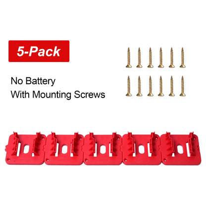 UP 10x Battery Mounts Storage Holder Rack For Milwaukee M18 18V Tool Battery Red