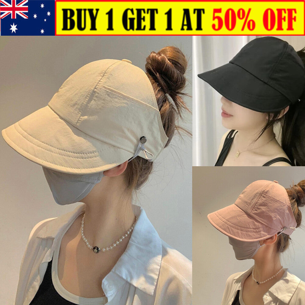Summer Sun Hat Women UPF 50+ UV Protection Bonnet Visor Cap Wide Brim Hat AU