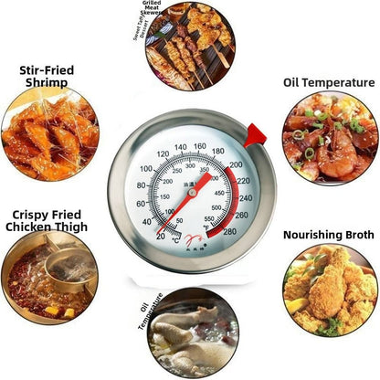 Stainless Steel Candy & Deep Fry Kitchen/Cooking Thermometer Probe with Clip