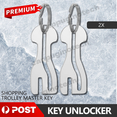 2x AUSSIE SHOPPING TROLLEY TOKEN MASTER KEY Unlocker Woolies WWS Coles Aldi COIN