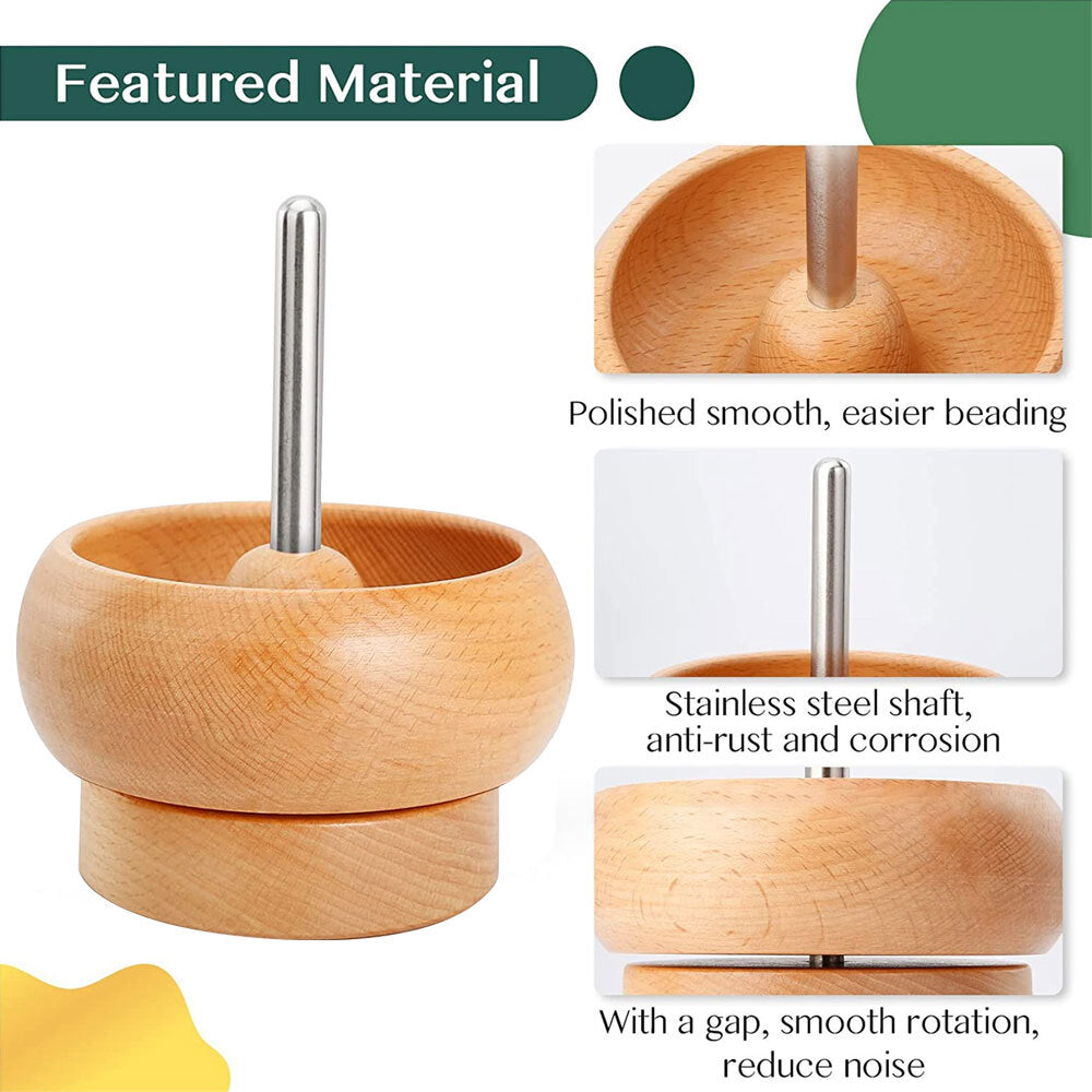 Wooden Bead Spinner Bead Making Spinner Spin Beading Bowl Jewelry Making DIY GV