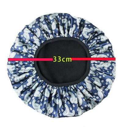 Shower Cap Terry Cloth Lined Bath Hair Cap Waterproof Long Hair Bath Hat Thick
