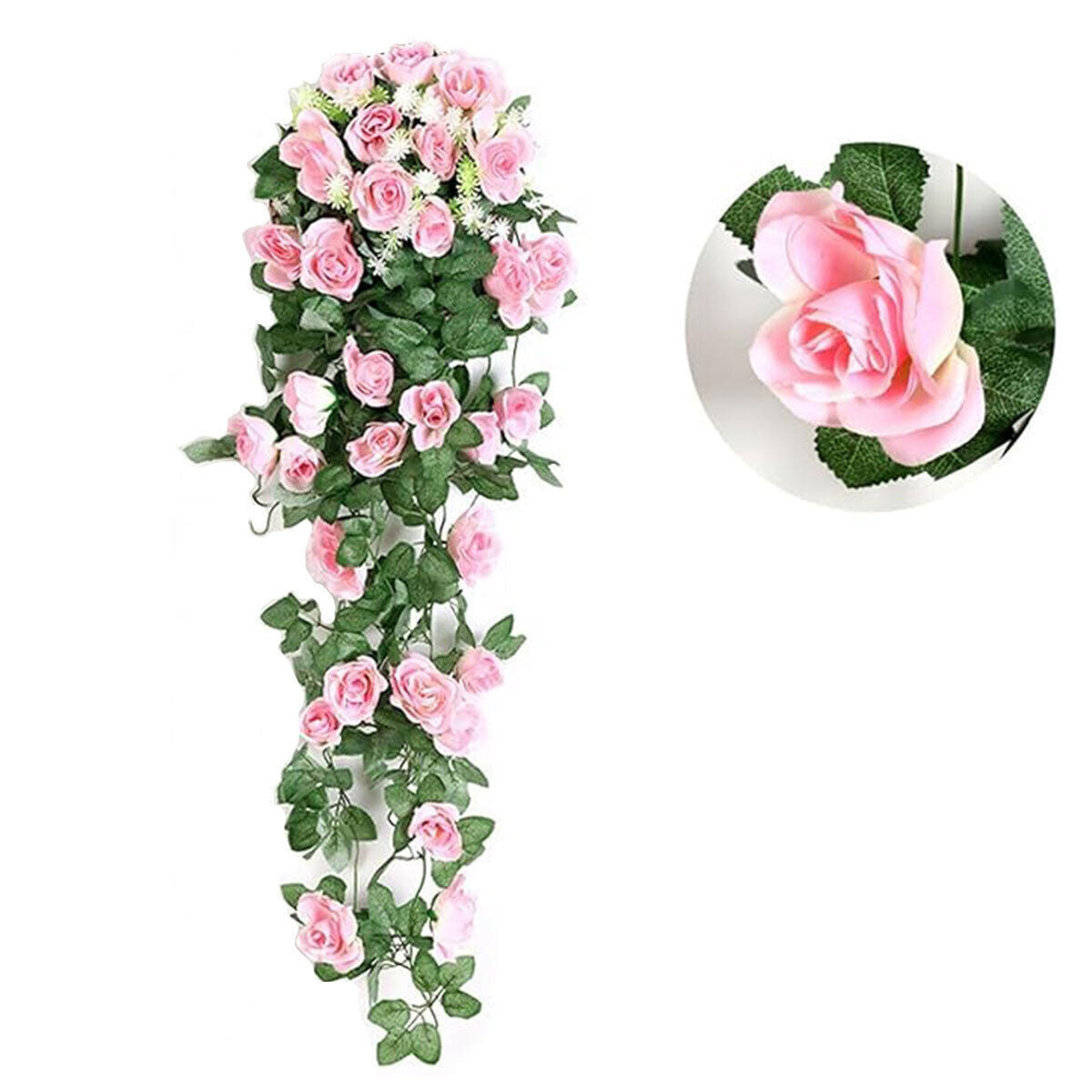 Artificial Rose Flower Garland Hanging Vine Fake Home Wall Wedding Decor AU Pack