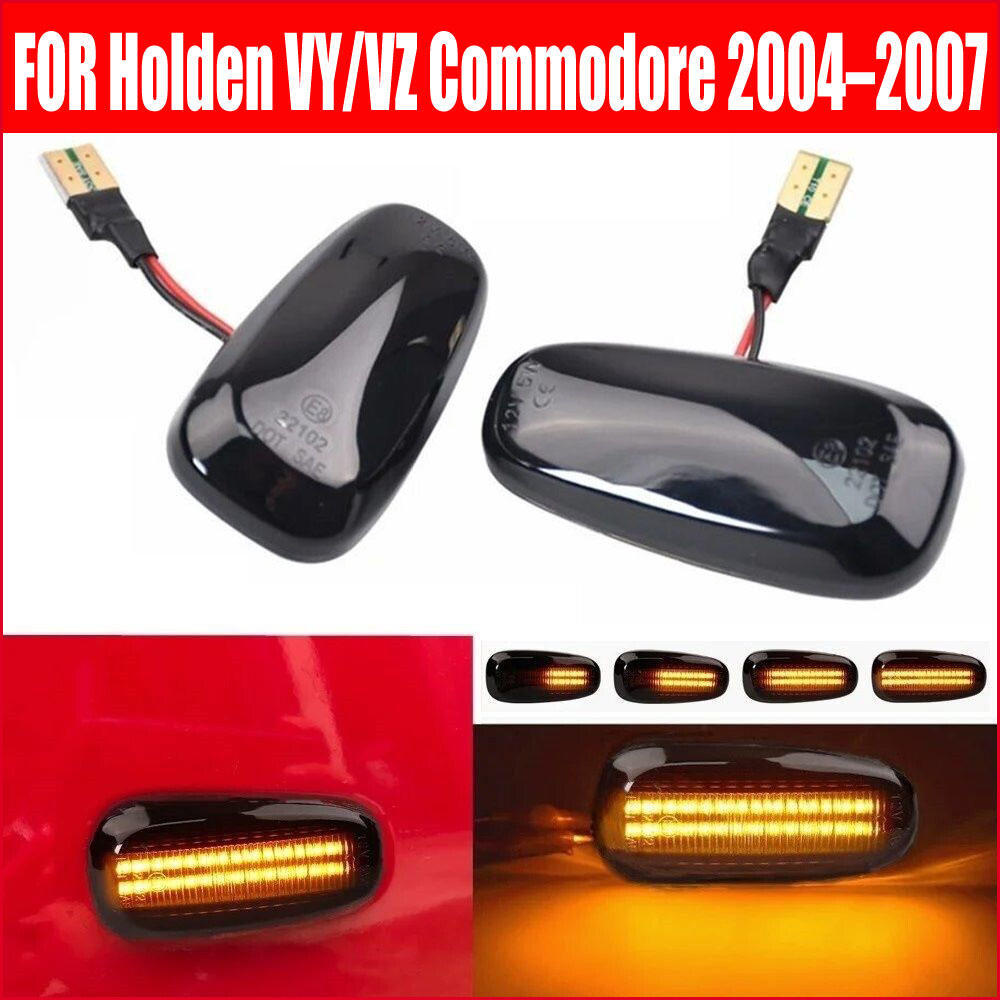 2Pcs For Holden VY/VZ Commodore 2004–2007 Sequential LED Indicators - Smoked