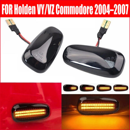 2Pcs For Holden VY/VZ Commodore 2004–2007 Sequential LED Indicators - Smoked