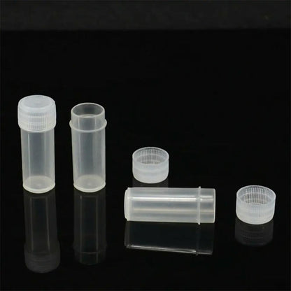 50PCS Plastic Plastic Vials with Lids 5ML Test Tube for Lab  Small Items