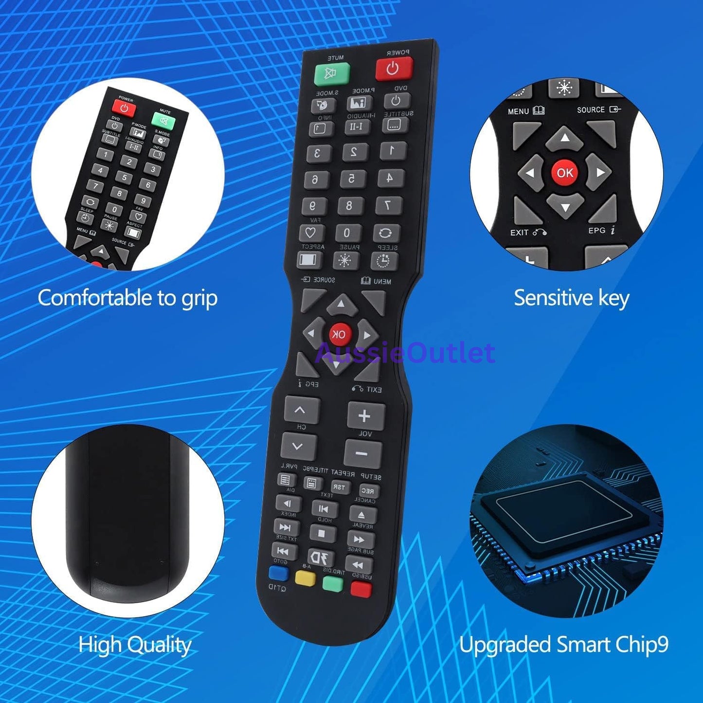 New Remote Control Replacement for SONIQ TV  QT1D  QT155  QT166  QT155S  AUSTOCK