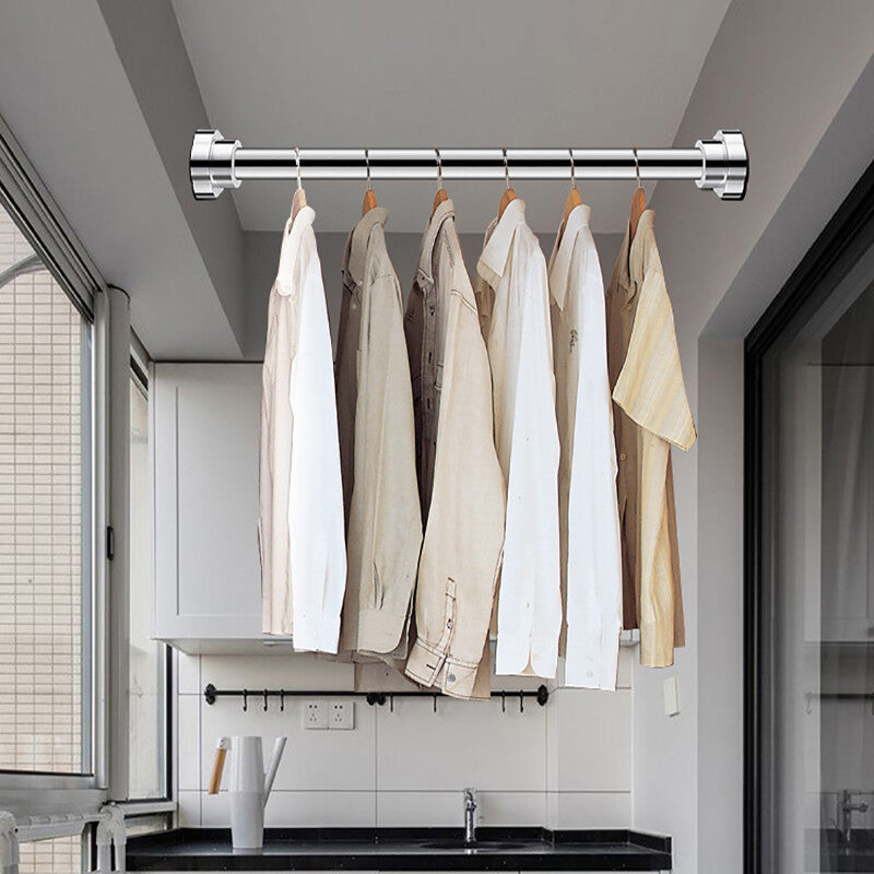 Adjustable Tension Rod Extendable Rack Shower Wind Curtain Closet Pole 50-160cm