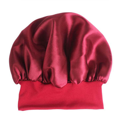 Sleeping Bonnet Hair Wrap Silk Satin Cap Women Elastic Night Soft Hat Headwear