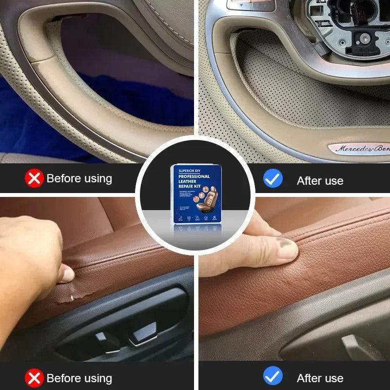 Advanced Leather Repair Gel Kit Filler Restore Car Seat Sofa Scratch Rips Holes