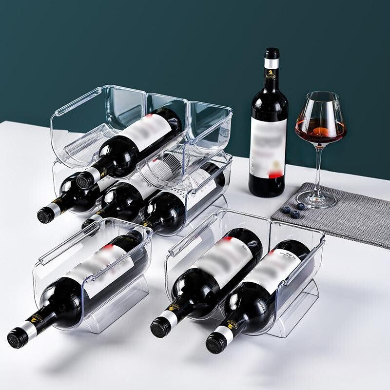 Fridge Organiser Wine Beer Stacking Bottle Rack Kitchen Space Saving Can Holder