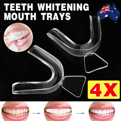 Teeth Whitening Mouth Tray Set Custom Fit Clear Thermo Mould Guards 4PCS Oral AU