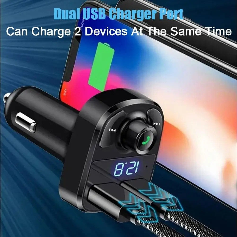 Bluetooth 5.0 Wireless Car FM Transmitter MP3 Player Radio 2 USB Charger Adapte