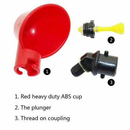 10 Pcs Automatic Cups Water Feeder Drinker Chicken Waterer Poultry Chook Bird AU