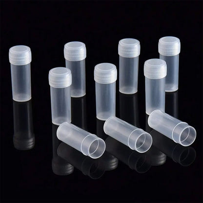 50PCS Plastic Plastic Vials with Lids 5ML Test Tube for Lab  Small Items