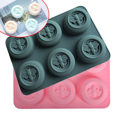 6 Cavity Honey Bee Chocolate Silicone Baking Mould DIY Handmade Soap Candle Mold