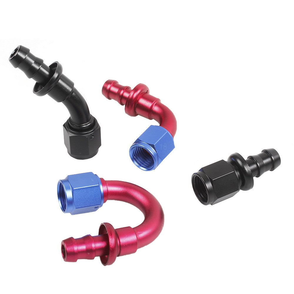 Push-on Barb Hose Fitting End AN4 AN6 AN8 AN10 AN12 0 45 90 Rubber Fuel Adapter
