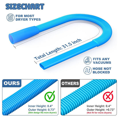 Dryer Vent Cleaner Kit Lint Remover Cleaning Brush Vacuum Hose Attachment