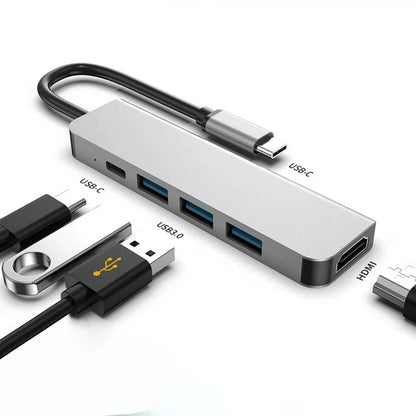 USB C Hub 5 in 1 4K HDMI USB 3.0 SD TF Type C Charging Adapter Dock
