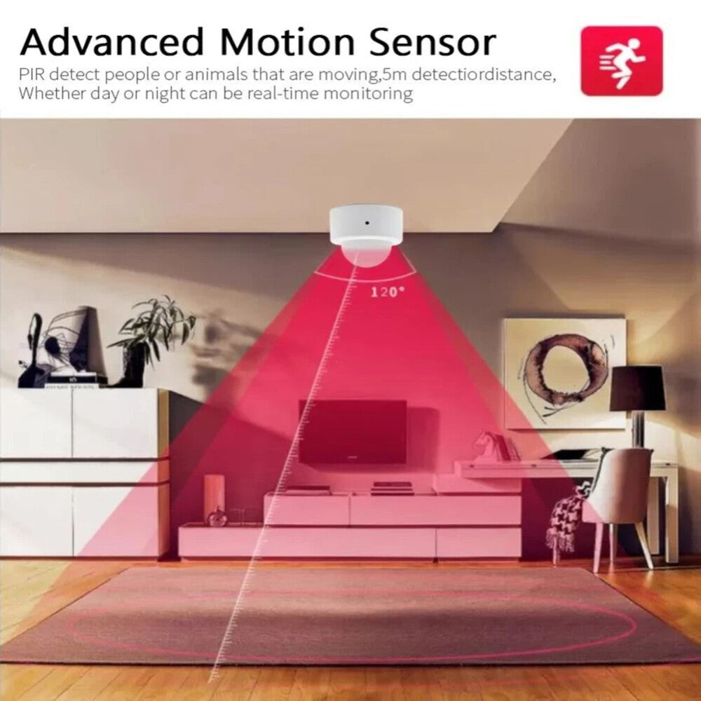 1-4PCS Tuya Zigbee Smart Mini PIR Motion Sensor Wireless Infrared Alarm Detector
