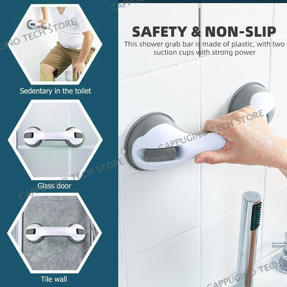 2x Safety Bathroom Aid Bath Shower Hand Grab Grip Towel Suction Rail Bar Handle