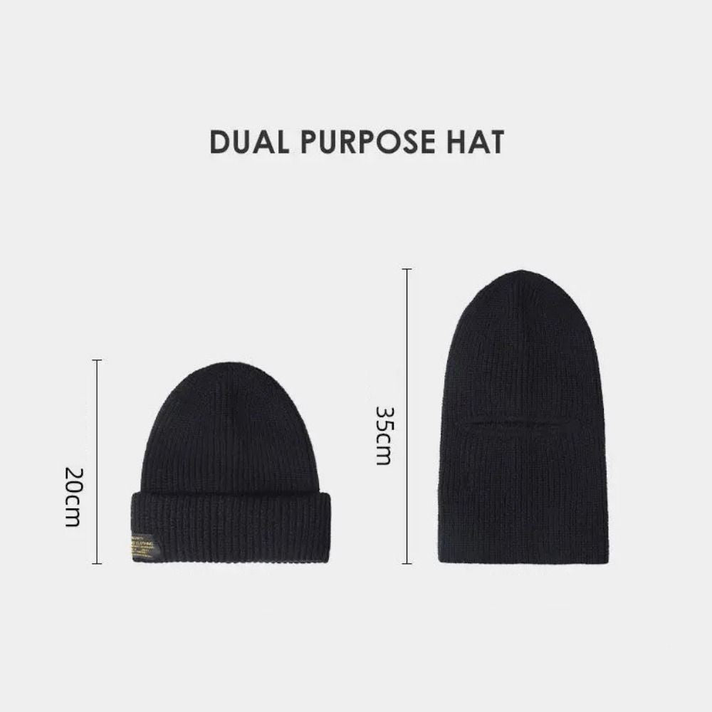Full Face Ski Warm Knitted Balaclava Hats 2 in1 Mask Beanies Hats Winter