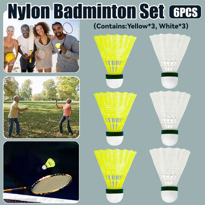 6x Nylon Badminton Shuttlecocks High Speed Durable Sports Training Practice Game