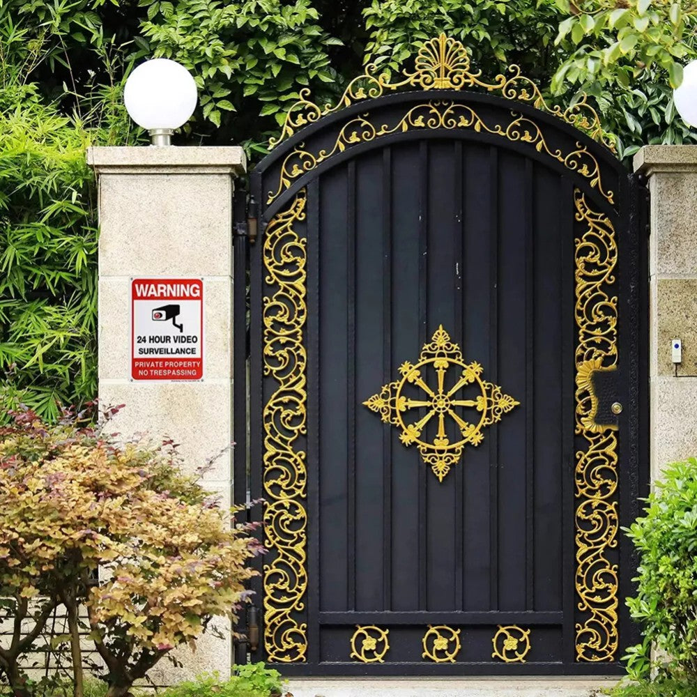 2PCS 24 Hour Video Surveillance Private Property No Trespassing Security Signs