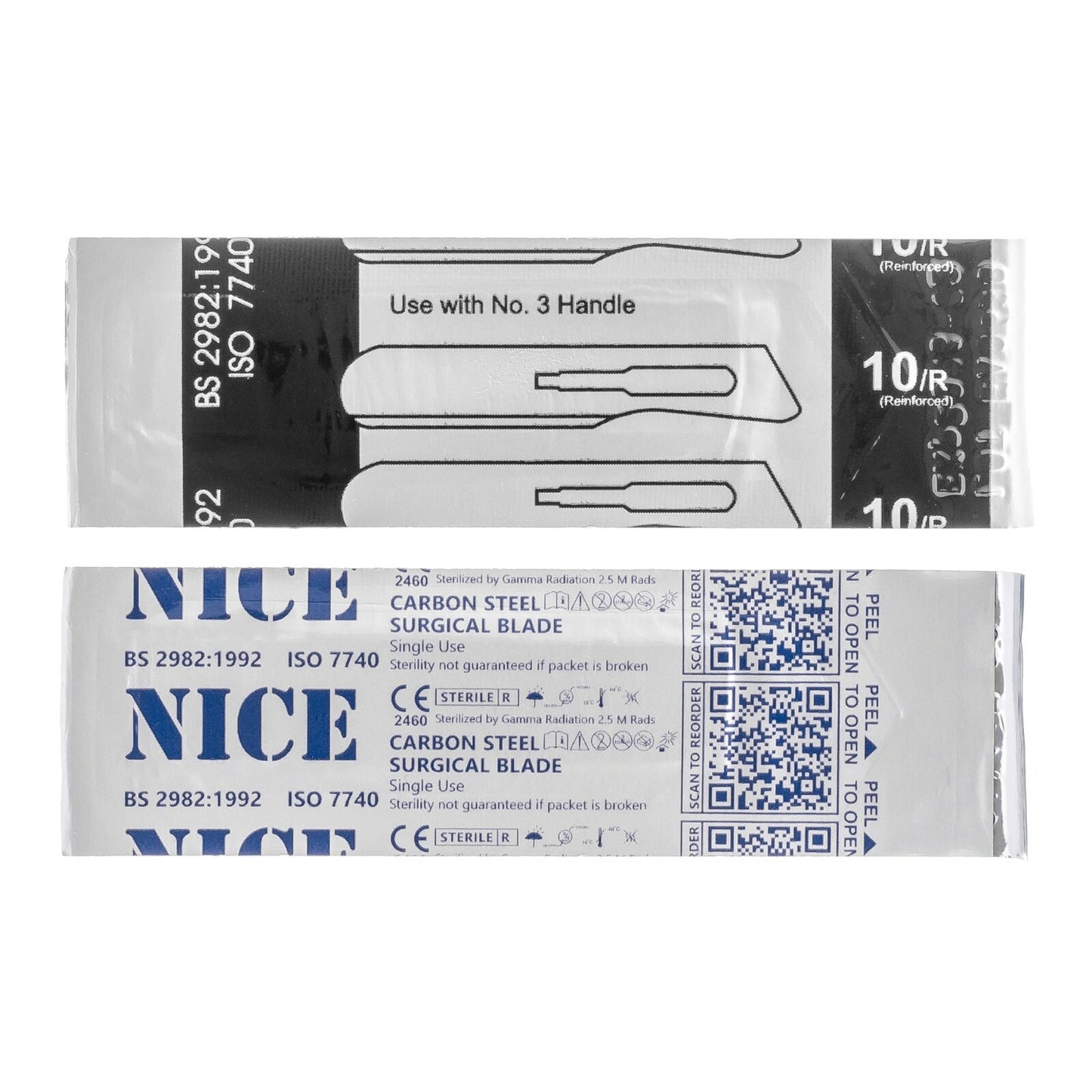 10pc No. 10R Sterile Carbon Steel Surgical Scalpel Butter Blade Dermaplaning