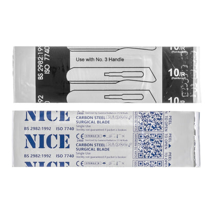 10pc No. 10R Sterile Carbon Steel Surgical Scalpel Butter Blade Dermaplaning