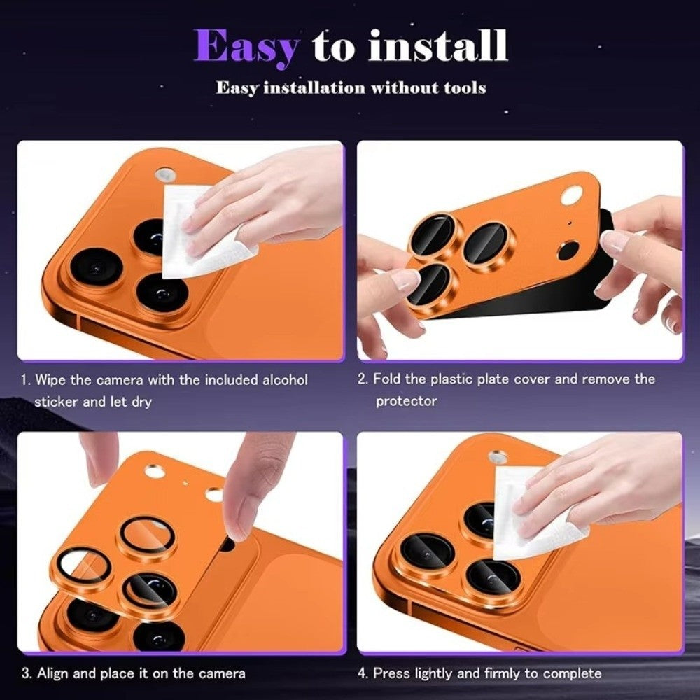 Metal Tempered Glass Camera Lens Cover Compatible with iPhone 17Pro/17 Pro Max
