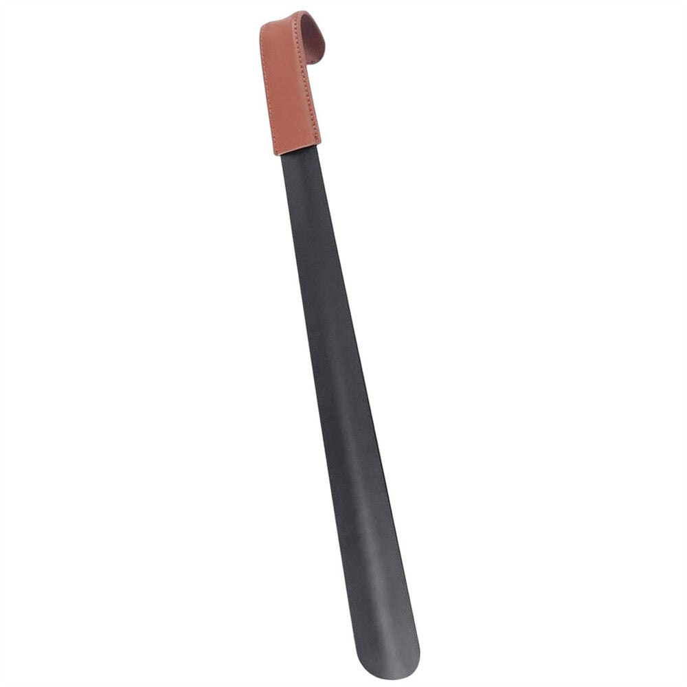 42cm Shoe Horn Long Leather Metal Handle Shoehorn Stainless Steel Lifter Tool