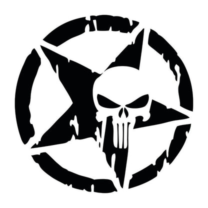 New Auto Reflective Punisher Star Vinyl Decal Skull Pentagram Car Sticker