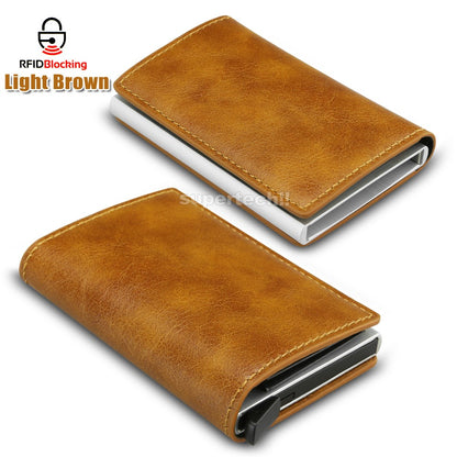 Men's RFID Blocking Leather Wallet Slim Credit Card ID Holder Carbon Fiber Purse