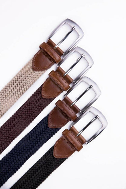 Woman Man Unisex Elastic Fabric Braided Belt Enduring Stretch Woven Belt