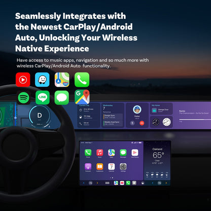 Ottocast Wireless Carplay Mirror iPhone Cars Adapter 3 in 1 Compatible w/Airplay