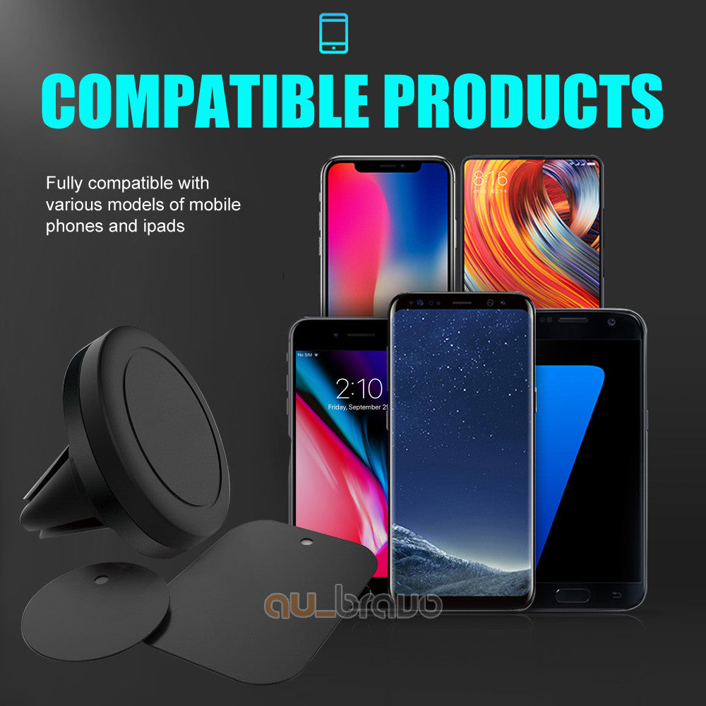 Universal Car Mount Air Vent Magnetic Phone Holder for All iPhone Android Phones