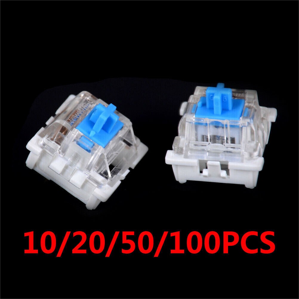Mechanical Keyboard Switches, Blue Clicky 3-Pin 10/20/50/100Pcs