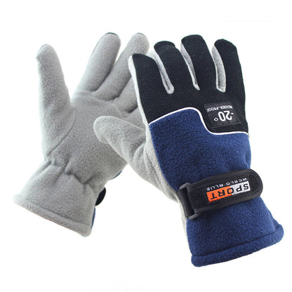-20℃ Winter Warm Fleece Gloves Men Thermal Sports Cycling Snow Thick Gloves