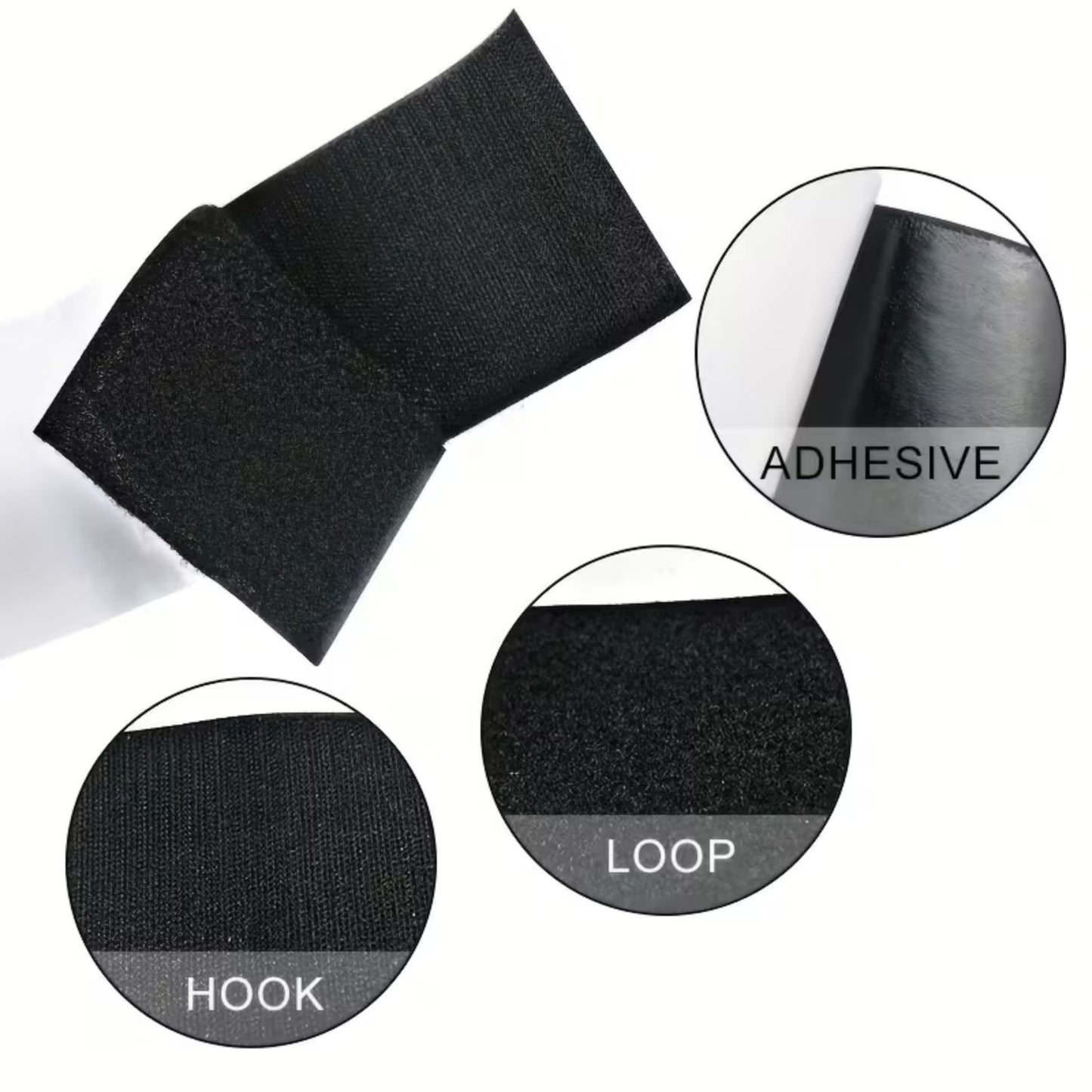 Black Heavy Duty Hook And Loop Tape Adhesive,Prevent Use Anti Non Slip AU