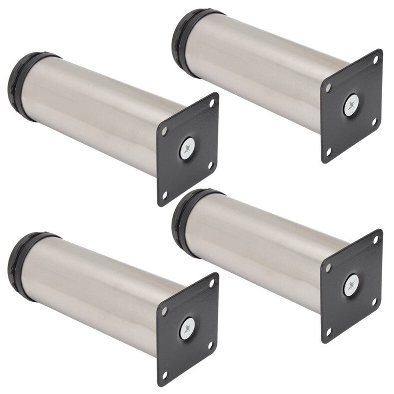 4PCS Stainless Steel Furniture Adjustable Sofa Bed Leg Table Bed Sofa Cabinet Legs Metal Replacement Foot 5-25cm Height