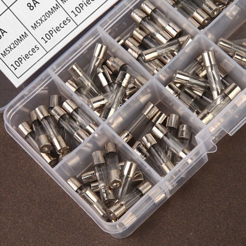 100PCS 5 x 20mm Fast Quick Blow Glass Tube Fuse Assortment Box Kit Fast-blow  AU