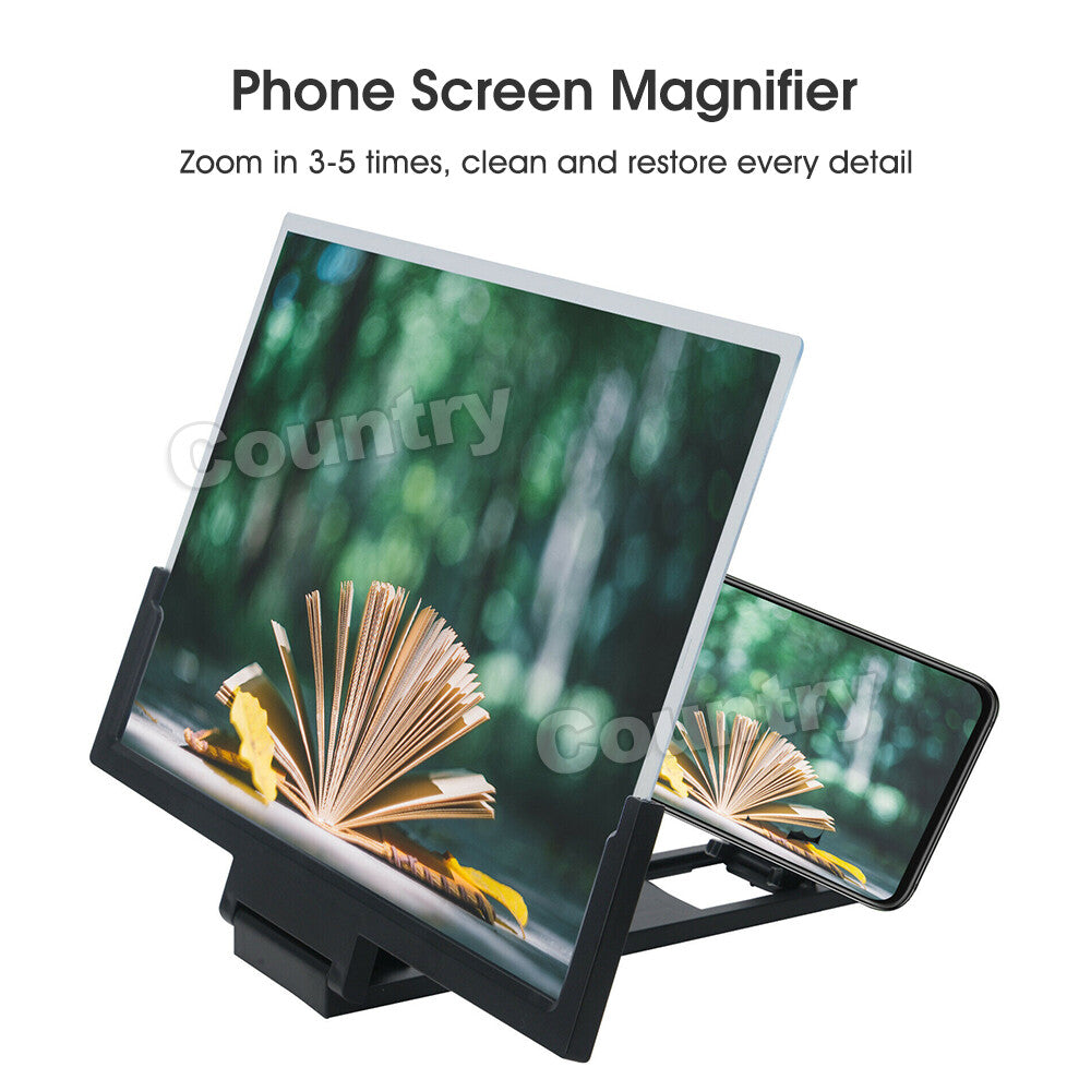 14'' Folding Mobile Phone Screen Magnifier 3D HD Amplifier Stand Bracket Enlarge