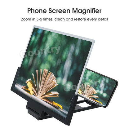 14'' Folding Mobile Phone Screen Magnifier 3D HD Amplifier Stand Bracket Enlarge