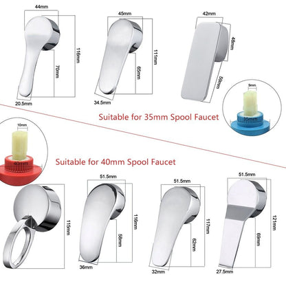 Faucet Handle Chrome Plated Mixer Tap Replacement Cover Kitchen Bathroom