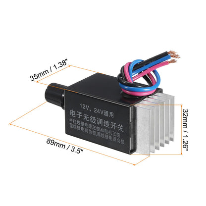 Universal DC Motor Speed Controller DC 12v 24v Motor Rheostat with Heat Sink