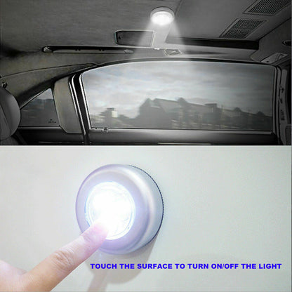 4 LED Touch Push Button lamp Light Self-Stick Long Battery Life Down Spot Light