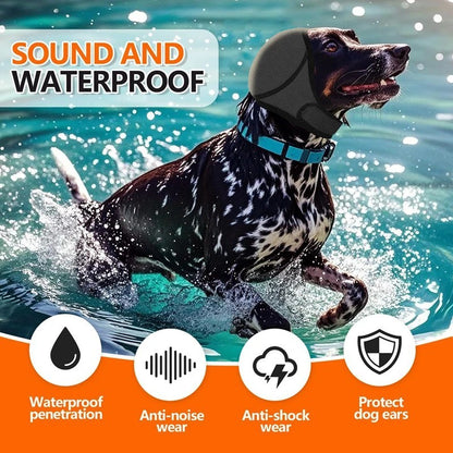 Waterproof Dog Ear Muffs Noise Reducing Calming Hood Adjustable Pet Cover