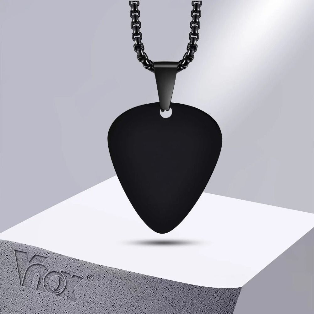 Titanium Steel Guitar Pick Necklace Guitar Pick Music-lovers Jewelry